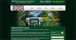 Desktop Screenshot of britishcarrepairsandiego.com